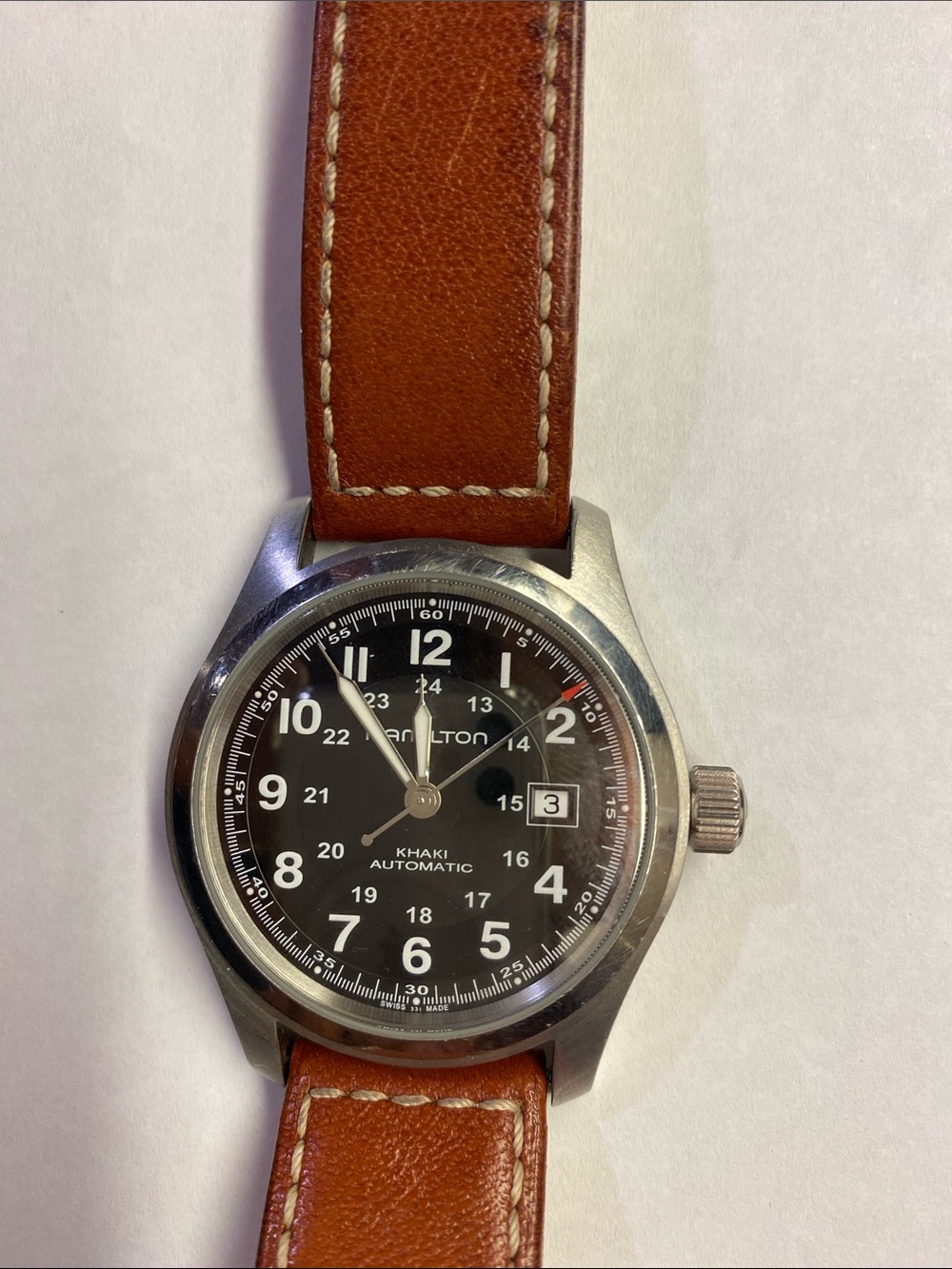 Hamilton men’s khaki field automatic leather strap watch - Picture 2 of 9